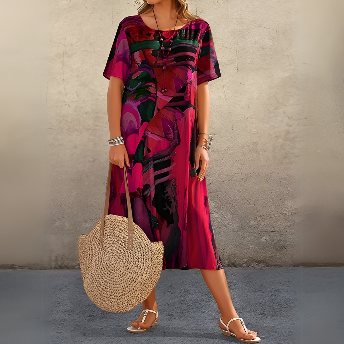 Joelle | Vestido fluido y elegante con flores