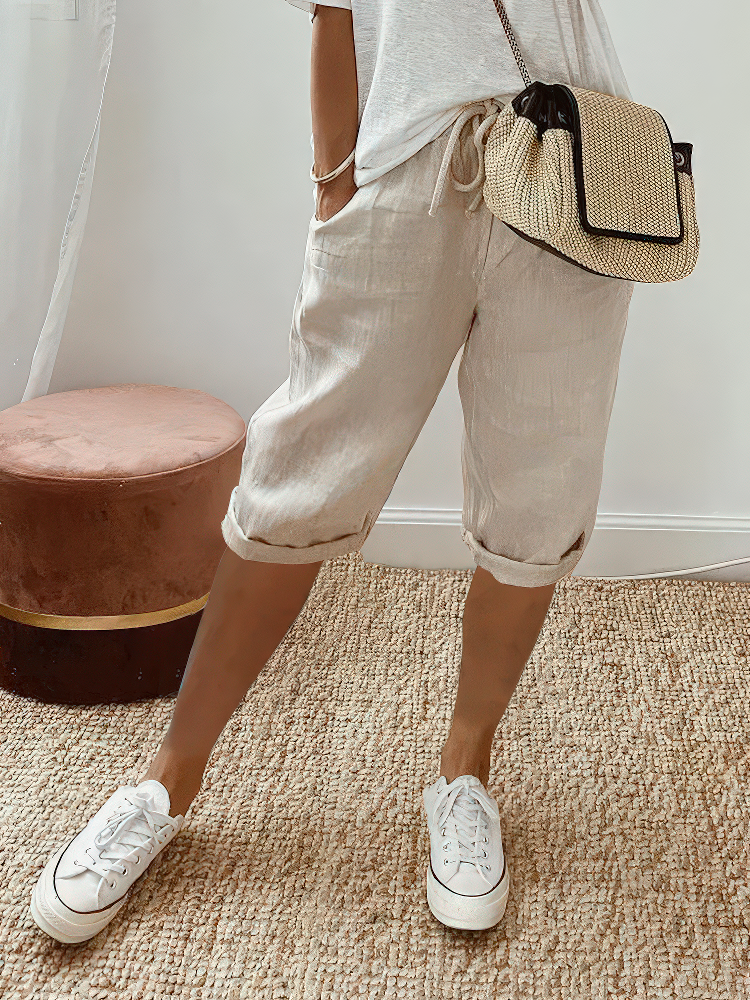 Marthe™ | Pantalones cortos cómodos con dobladillo vuelto