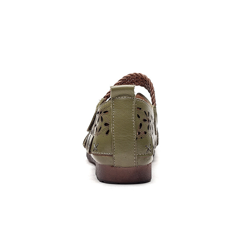 Lunaria - Zapatos planos cómodos de cuero de vaca para mujeres