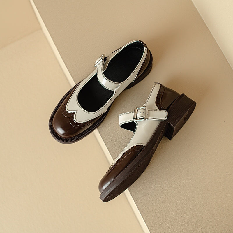 Perlina – Zapatos Planos de Cuero de Vaca Lavado