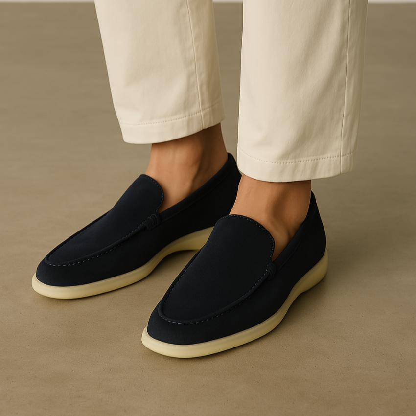 Refined Suede Loafers – Marineblauw