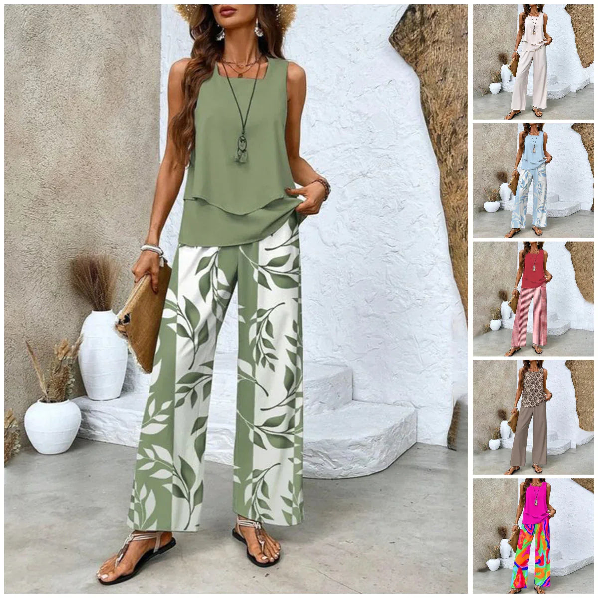 Claire | Conjunto de 2 piezas con hojas