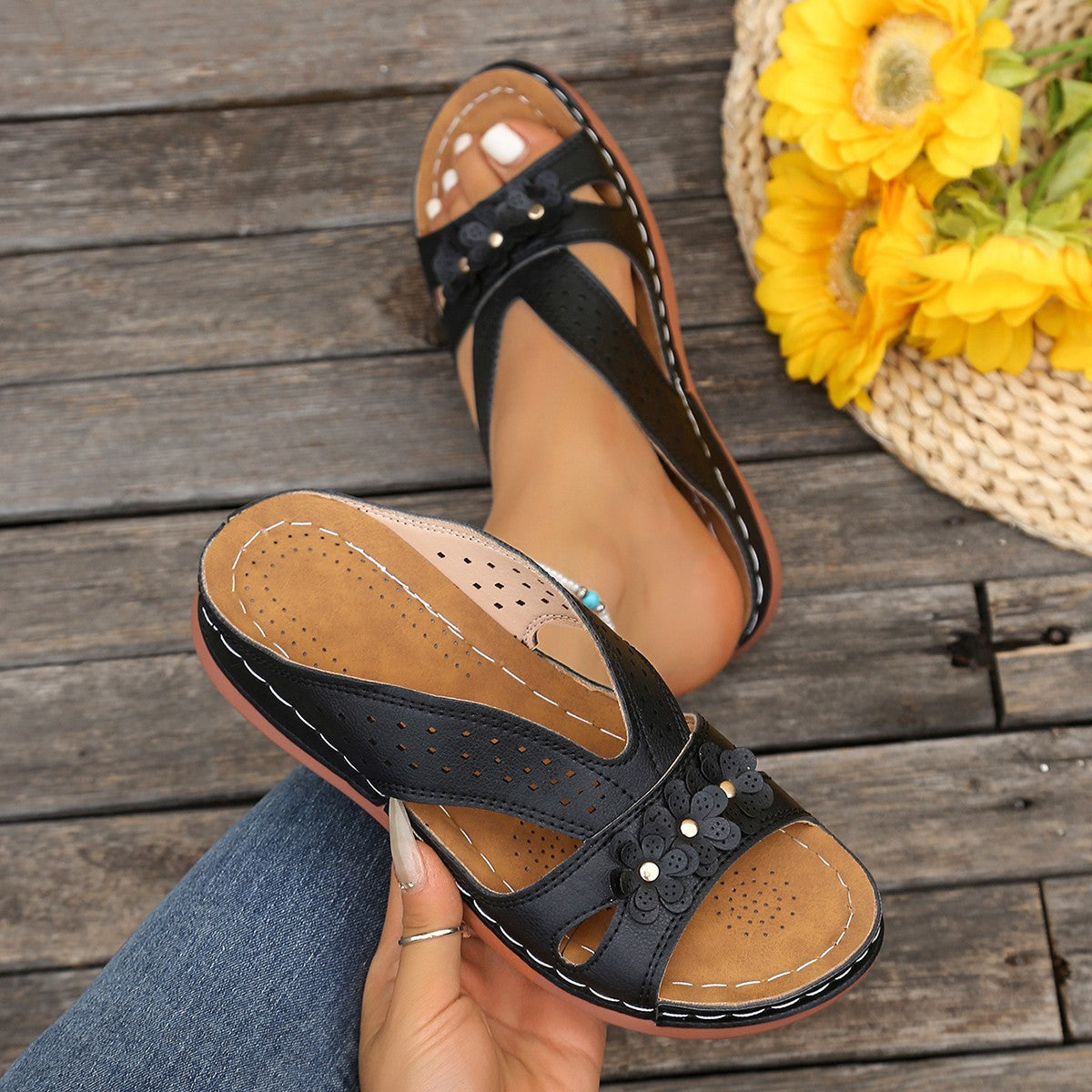 Norabel™ - Orthopedic Comfort Wedge Sandals – Stability, Lightness, and Natural Posture