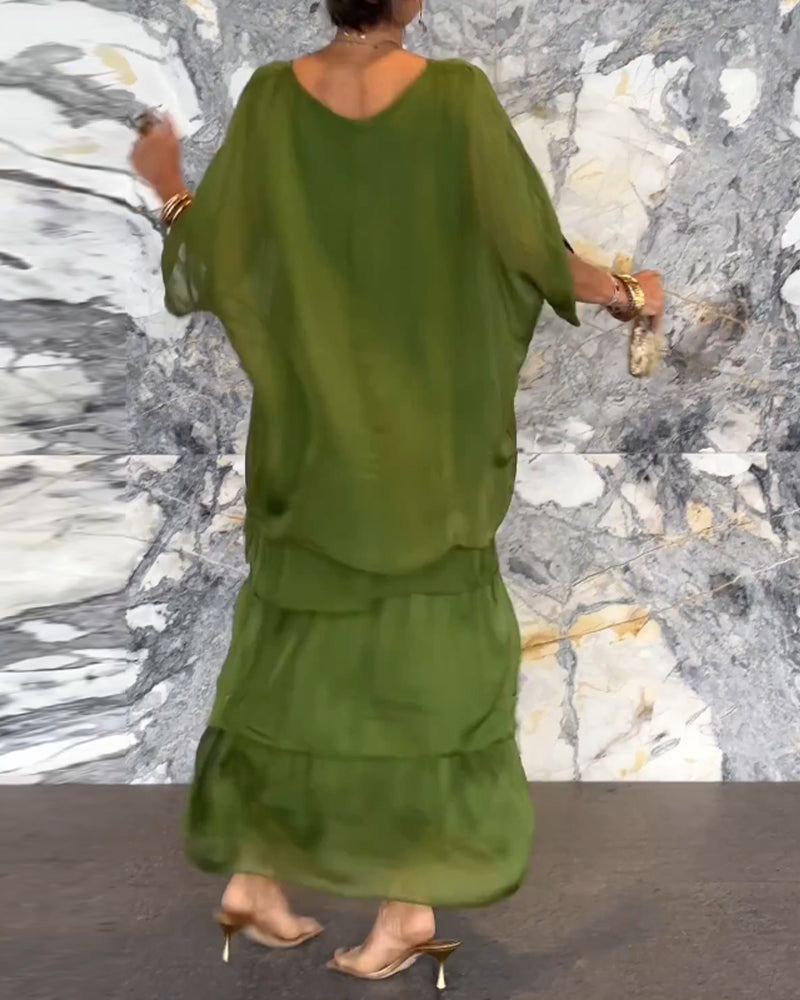 Morgan™ | Maxi Vestido Verde Encapasado