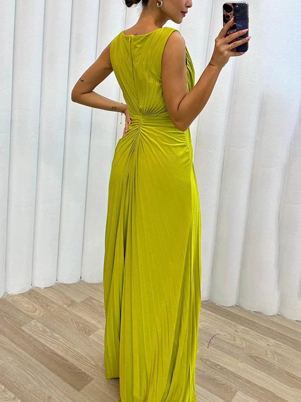 Davina - Vestido de Noche Maxi Plisado
