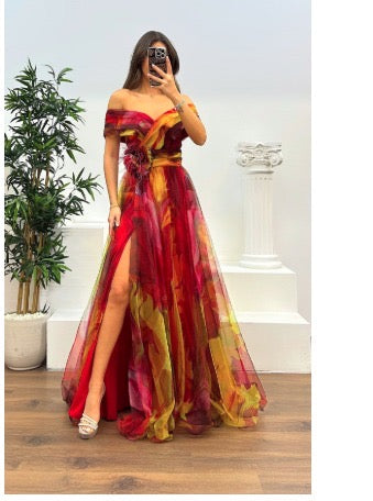Daniela - Impresionante Vestido Maxi Off Shoulder