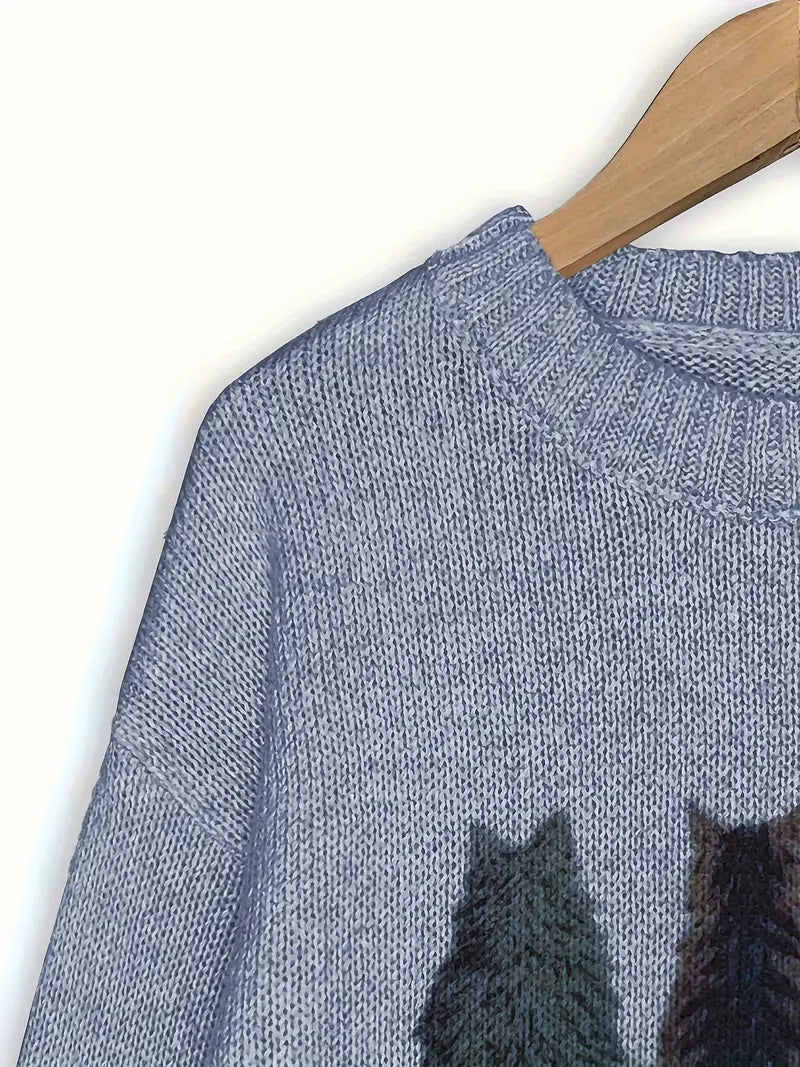 Urvana | Cat Printed Sweater