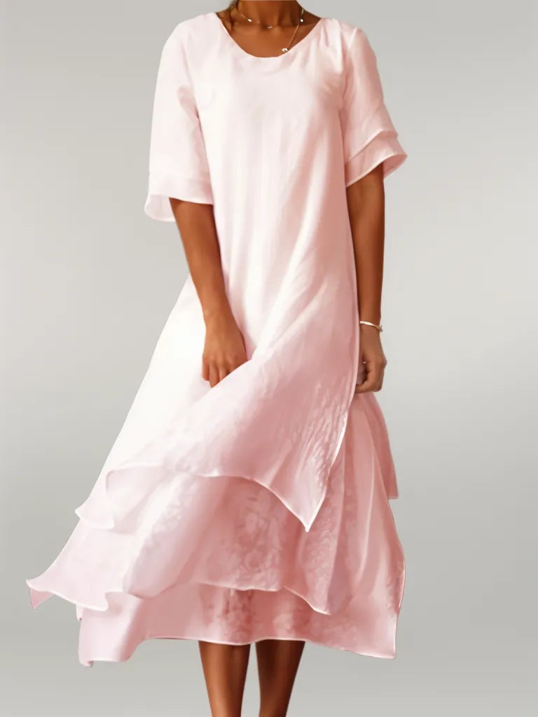 Eloise | Vestido Midi de Estilo Capas