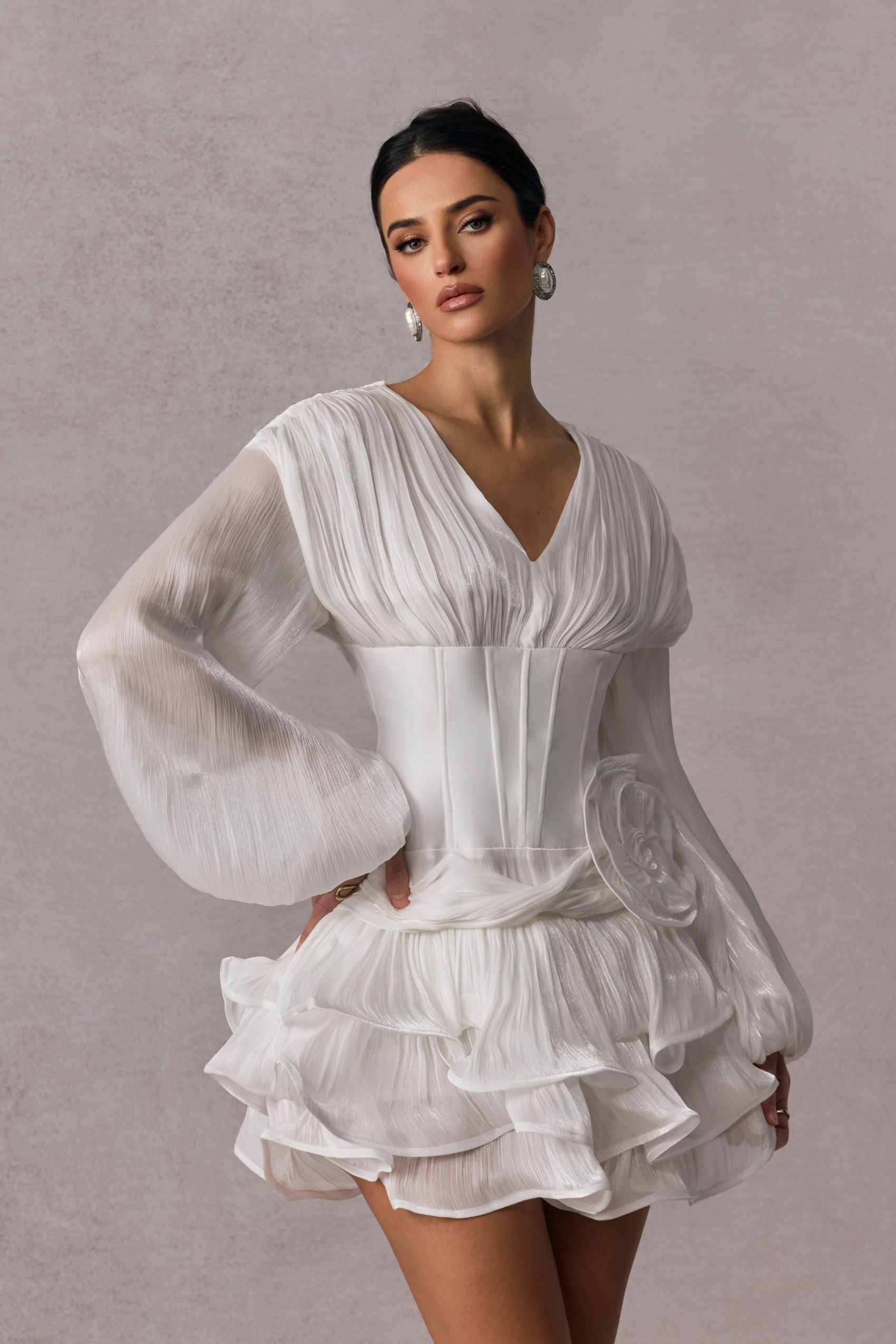 ÉLODIE Vestido Mini con Apliques Florales