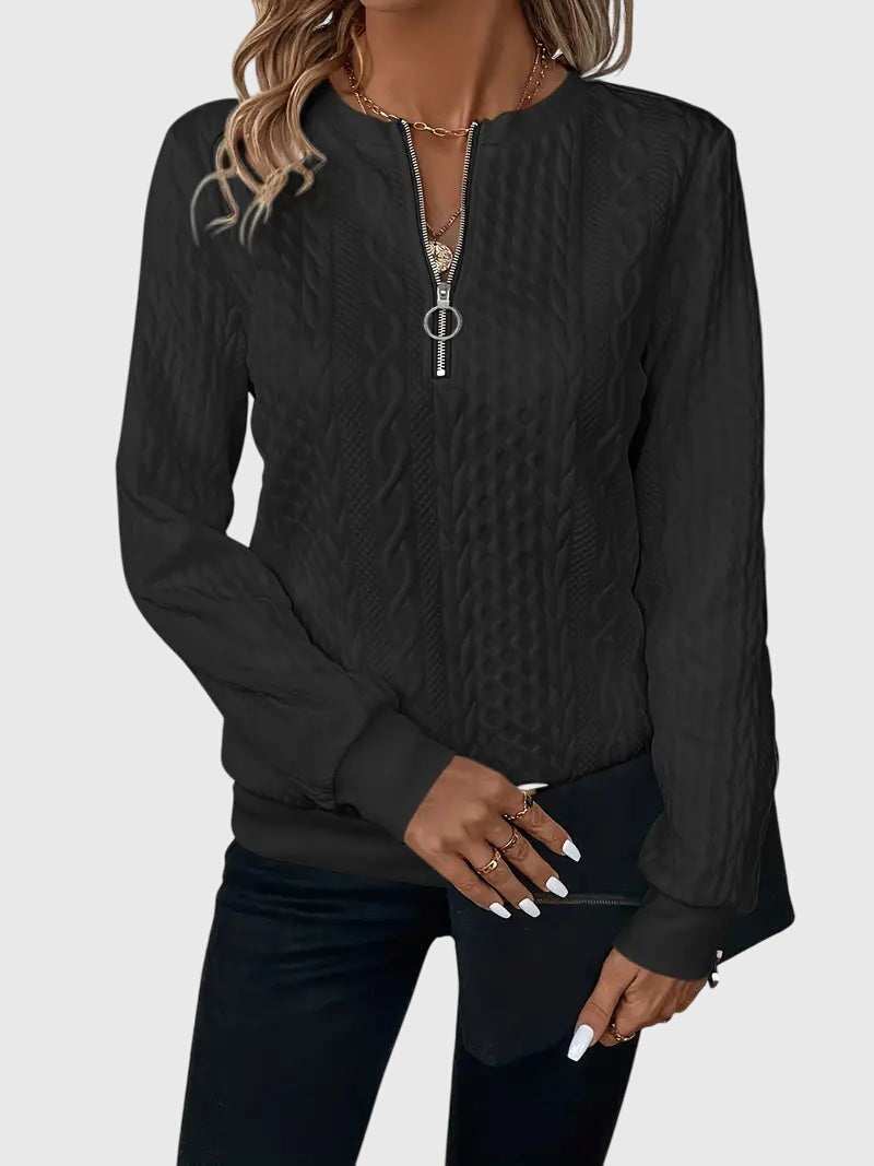Nora | Elegant Half Zip Sweater