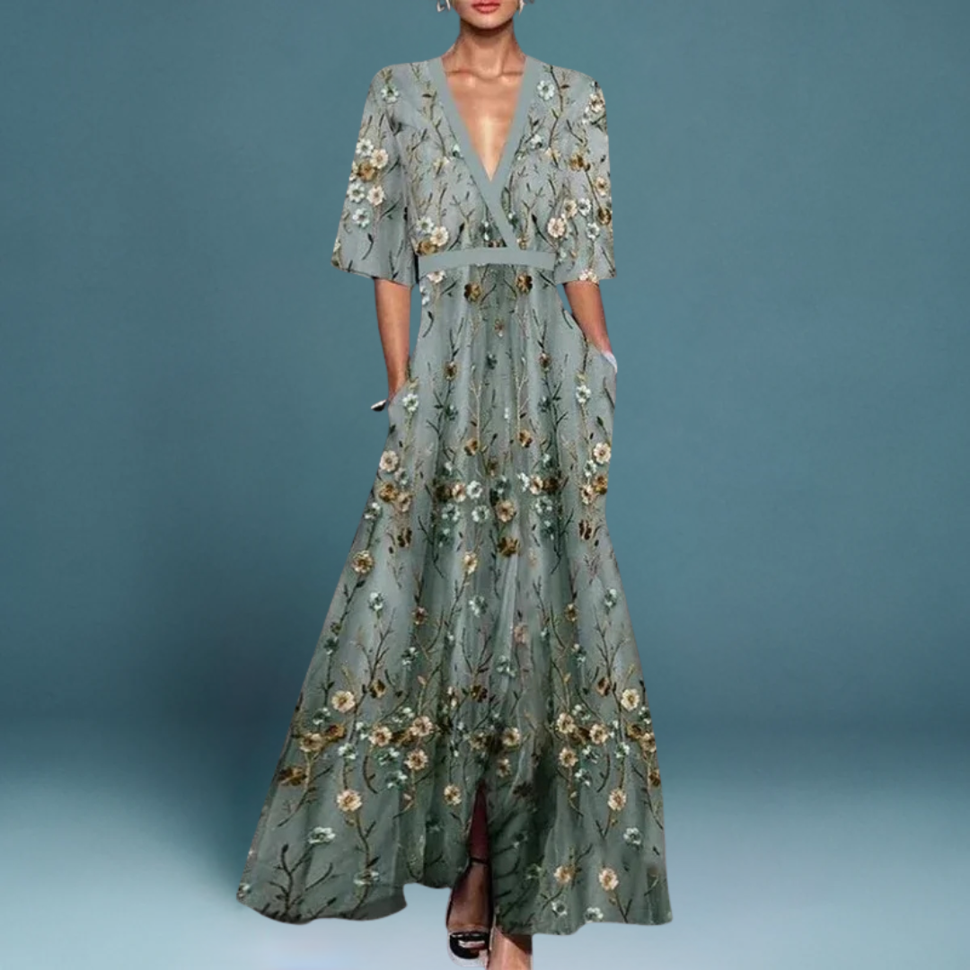 Sofía | Vestido Maxi Elegante con Flores