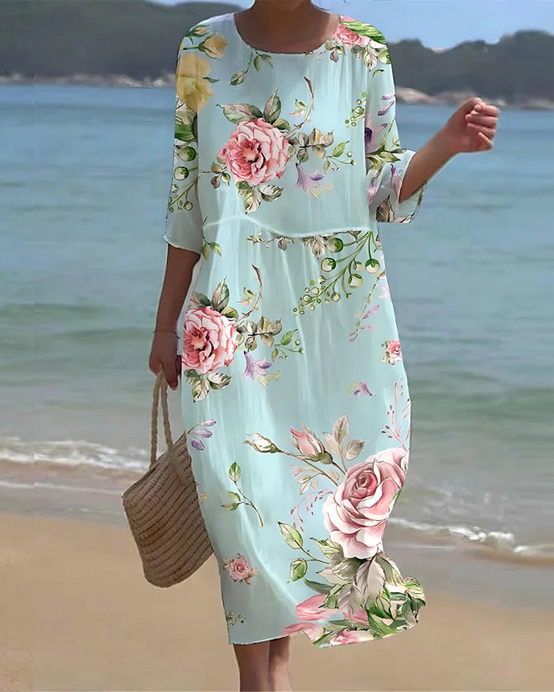 Martha | Vestido Midi con Estampado Floral