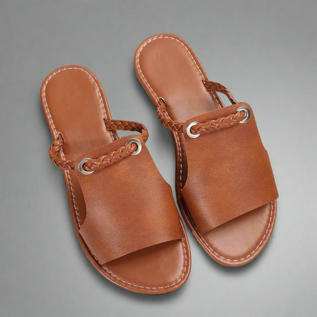 Katelina | Sandalias planas de material de alta calidad