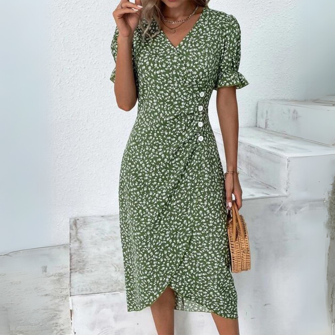 Elena | Elegante vestido midi con flores