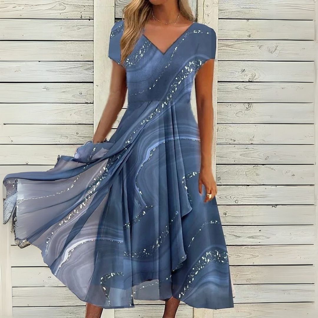Londres | Elegante vestido midi con escote en V