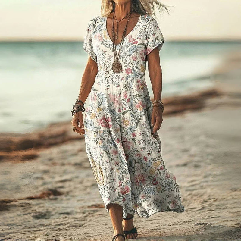 Meline | Vestido Boho Elegante con Estampado Floral