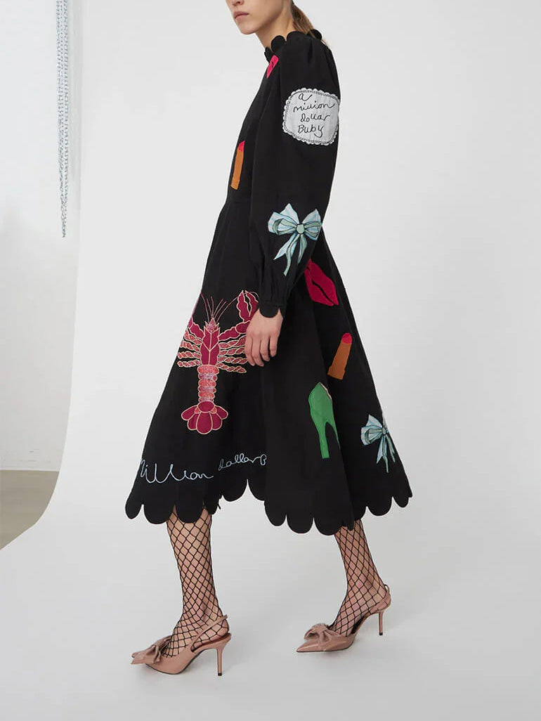 Vestido Midi Crustacea con Conchas