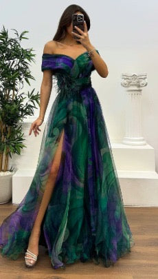 Daniela - Impresionante Vestido Maxi Off Shoulder