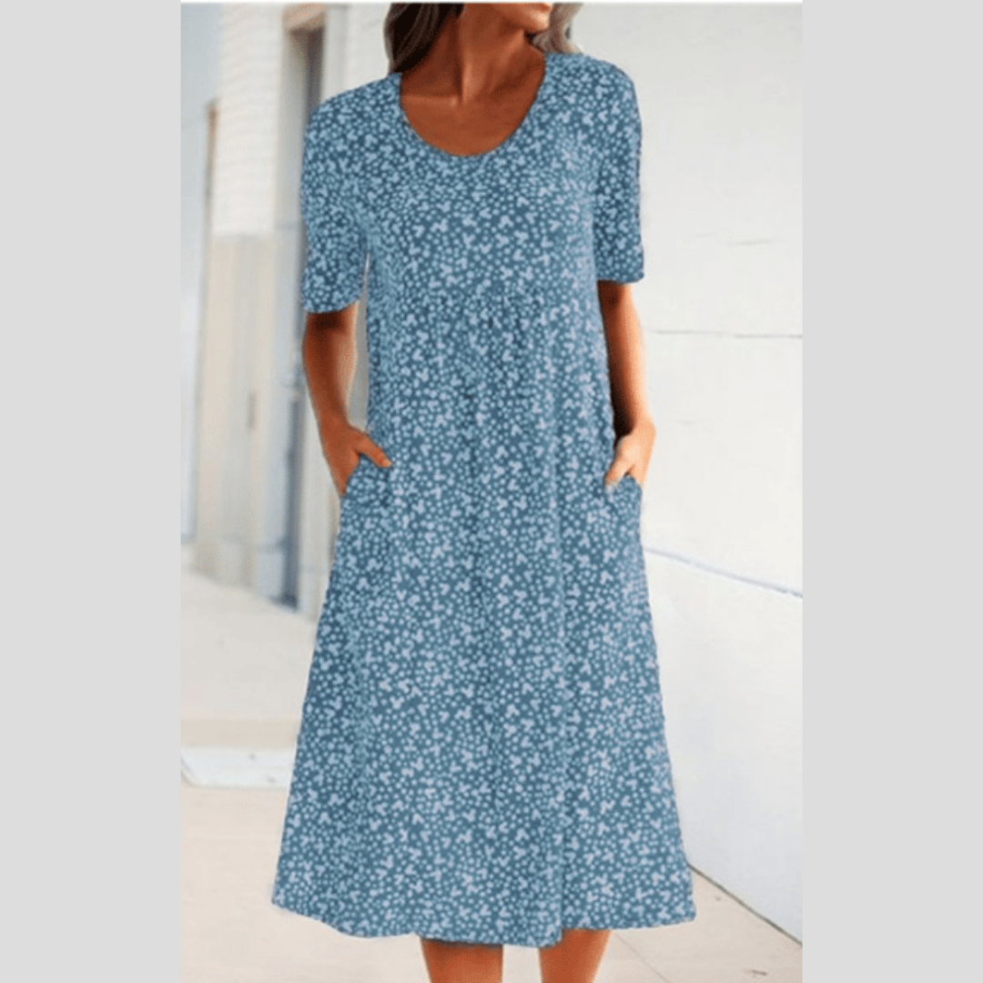 Amara | Elegante vestido midi con estampado floral