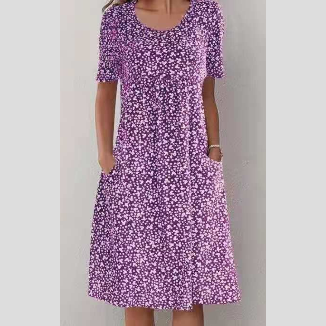 Amara | Elegante vestido midi con estampado floral