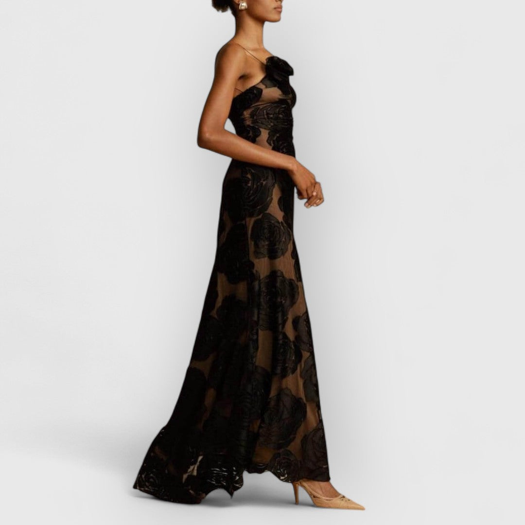 Reina | Vestido Maxí Premium con Estampado de Flores