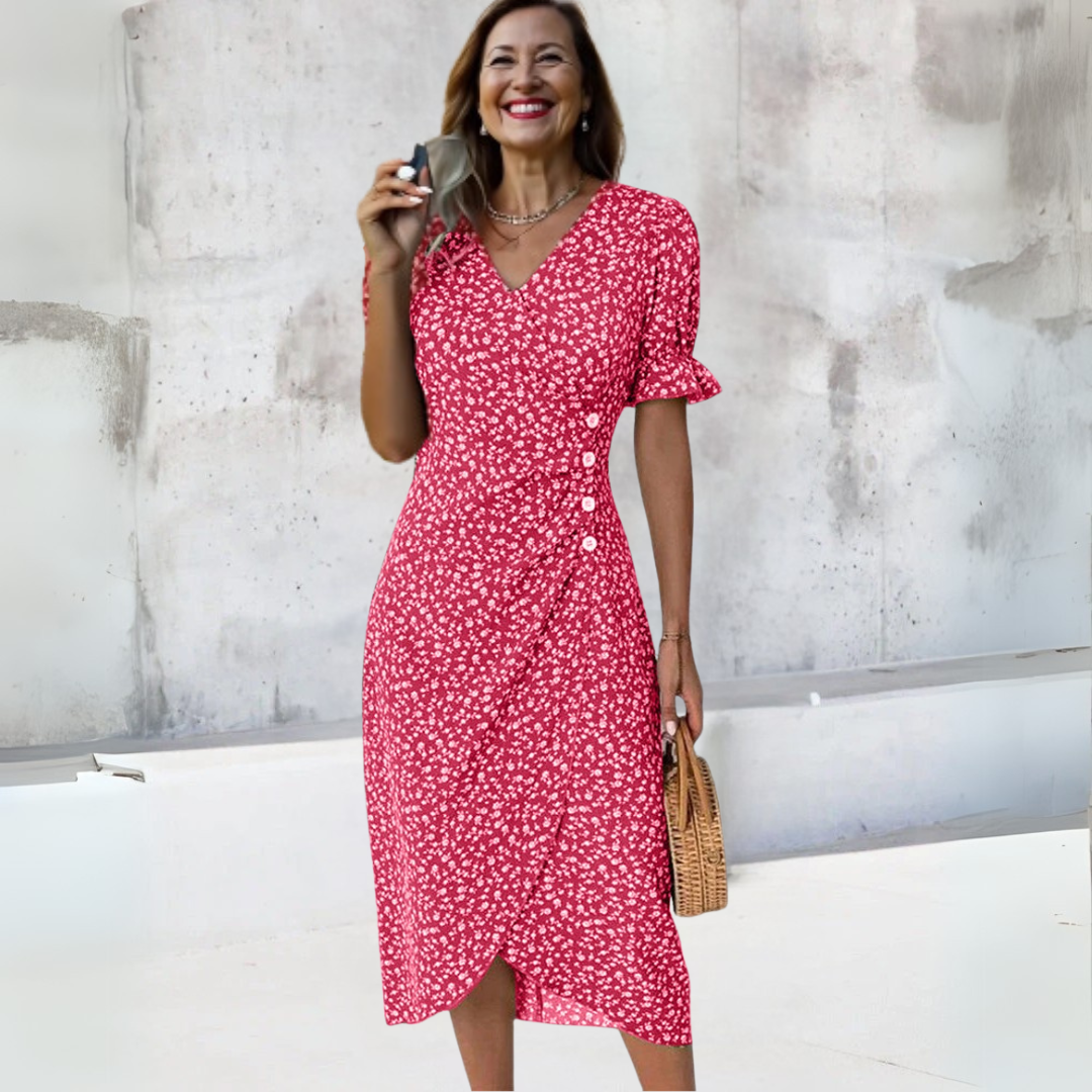 Elena | Elegante vestido midi con flores