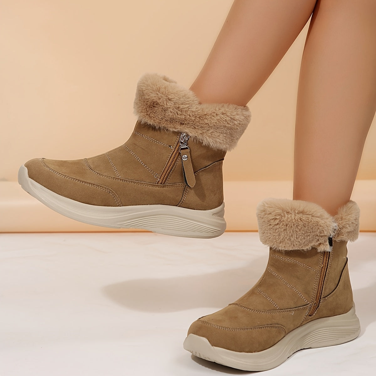 Ultra Warm Faux Suede Winter Boots