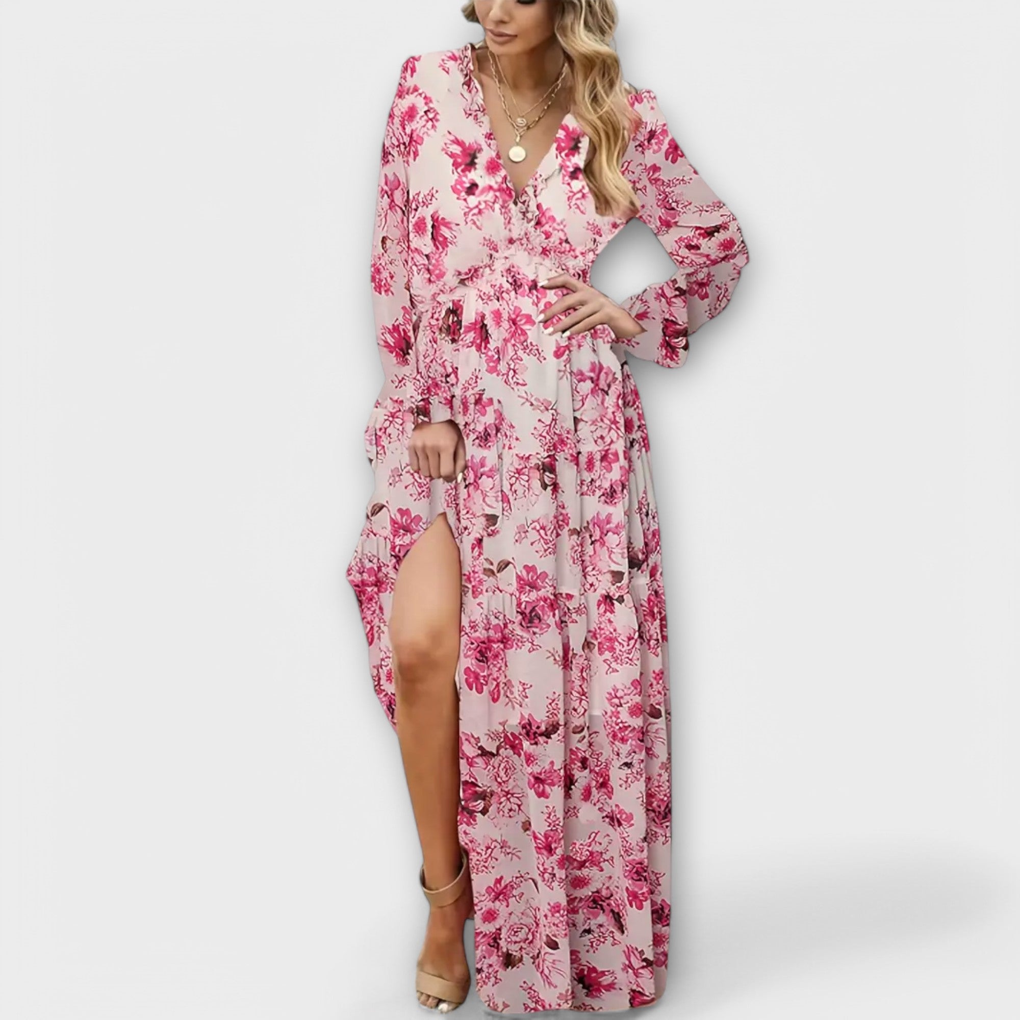 Elle | Maxi vestido floral con escote en V