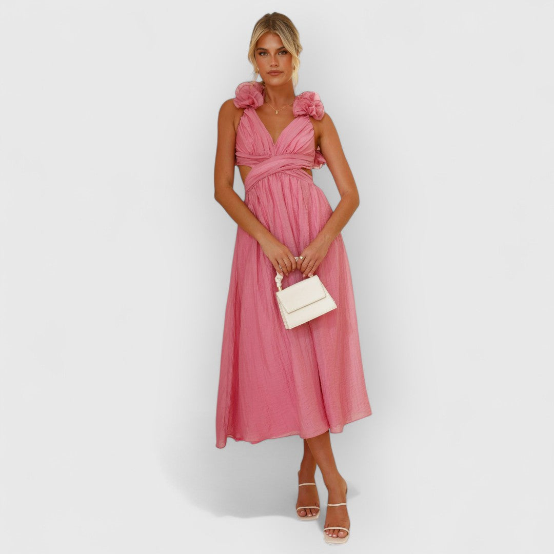 Faustine | Elegante vestido de flores con tirantes