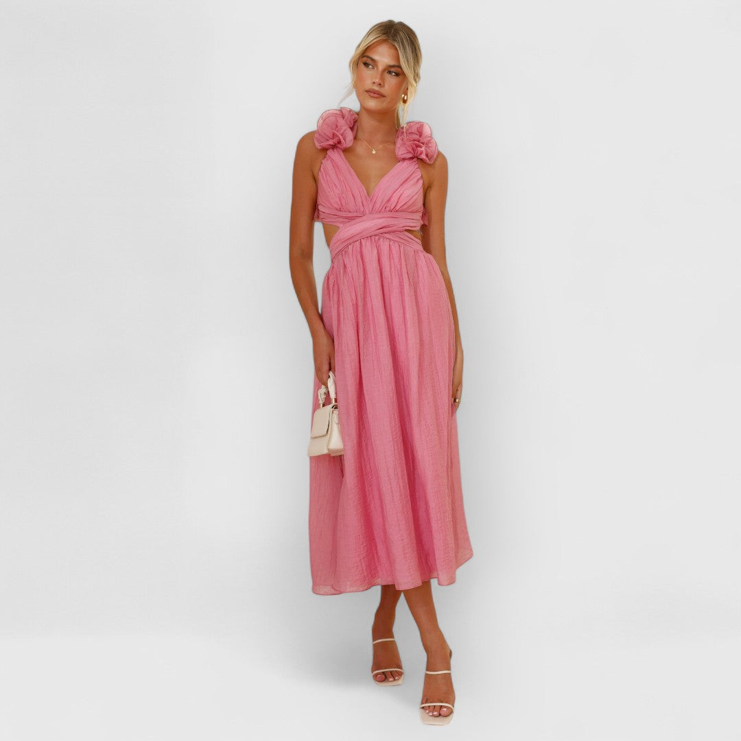 Faustine | Elegante vestido de flores con tirantes