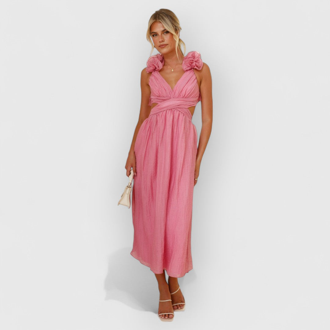 Faustine | Elegante vestido de flores con tirantes