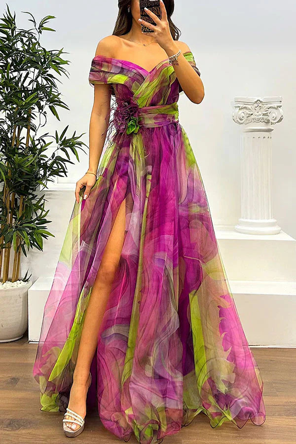 Daniela - Impresionante Vestido Maxi Off Shoulder
