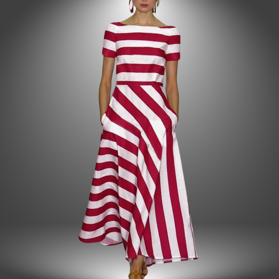 Alma | Vestido Maxi A-Line a Rayas