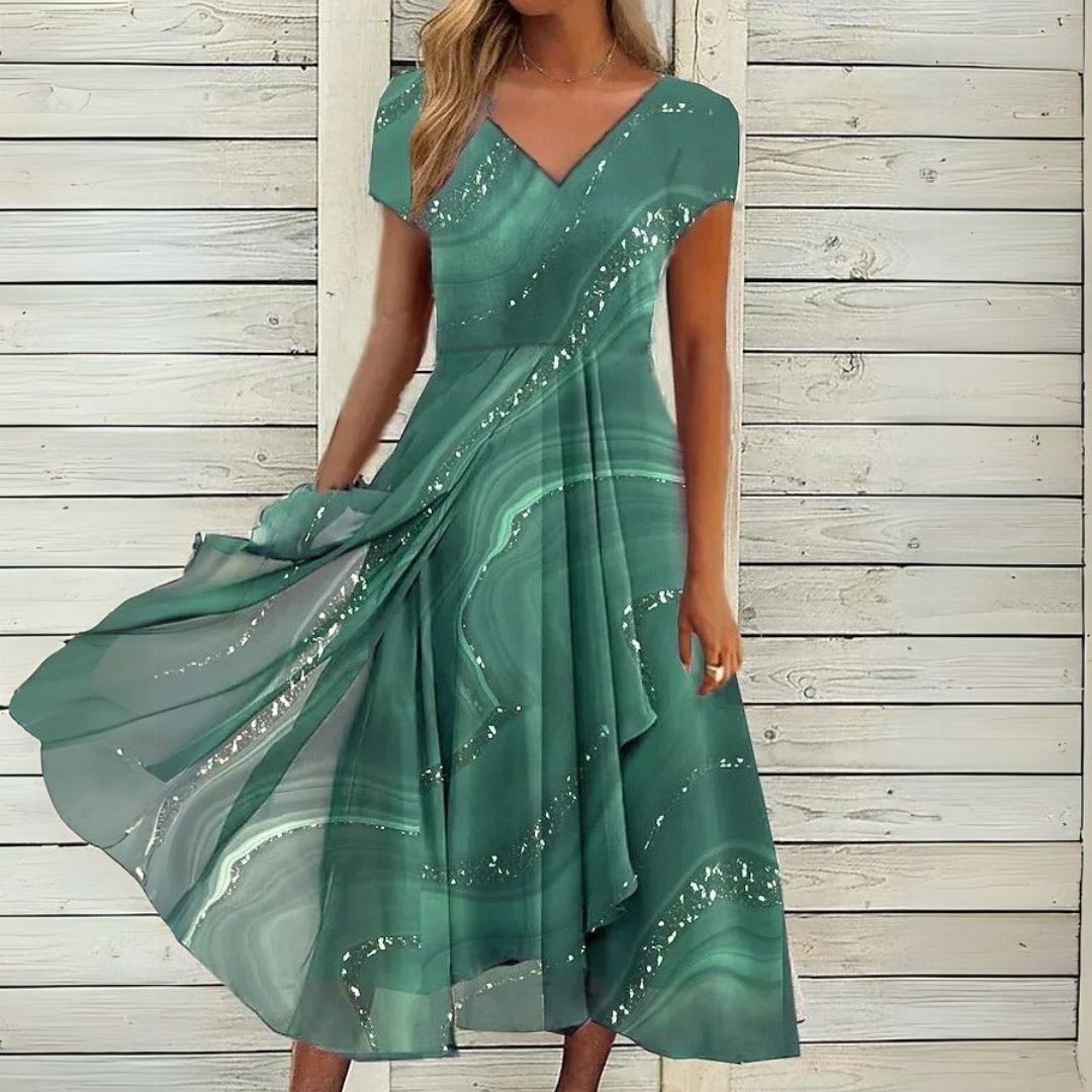 Londres | Elegante vestido midi con escote en V