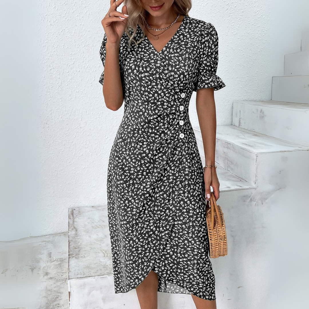 Elena | Elegante vestido midi con flores