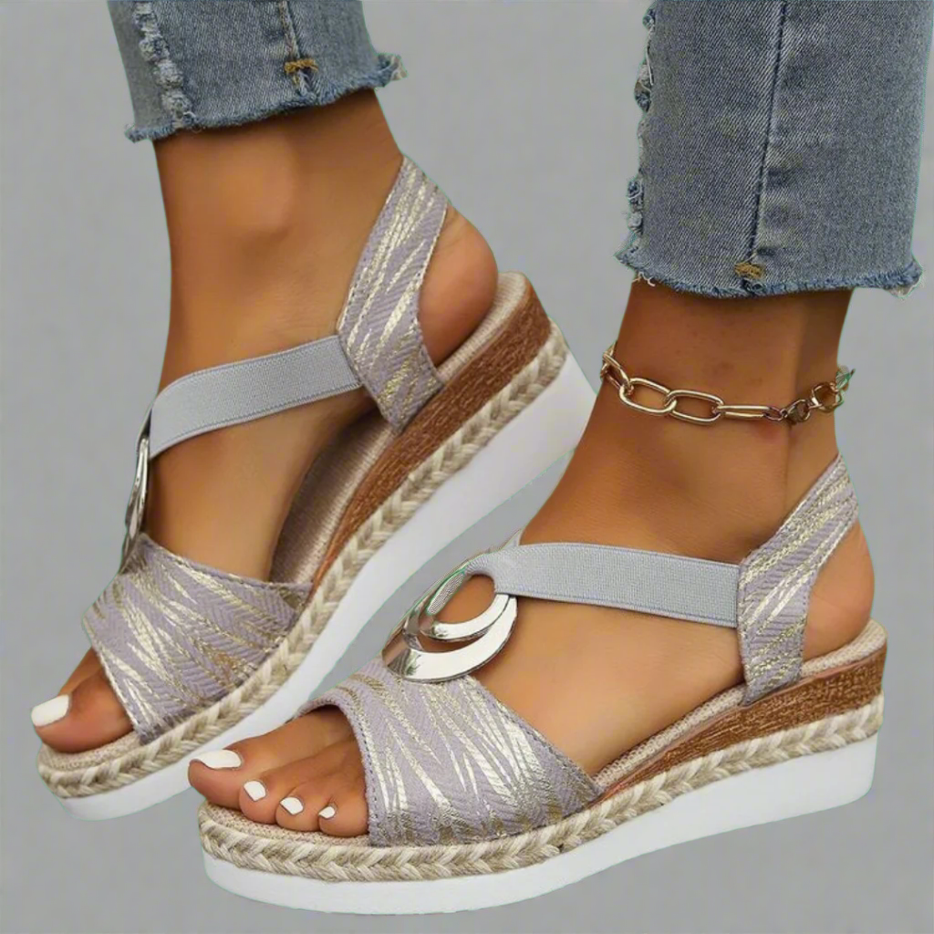 Dahlia | Sandalias Wedge-Stilingi de Material Premium