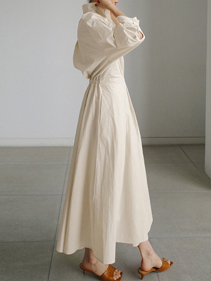 Clemence | Elegante Vestido Midi con Cierre de Botones