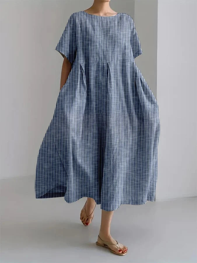 BIANCA | Vestido Largo Casual Con Corte Cómodo Y Estilo Retro Para Todos Los Días