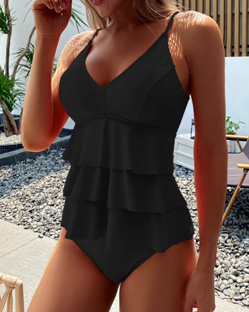 Lia - Traje de Baño Efectivo con Elegantes Volantes
