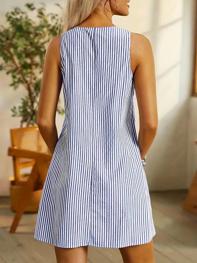 Selene™ | Elegante Vestido de Verano a Rayas con Bolsillos