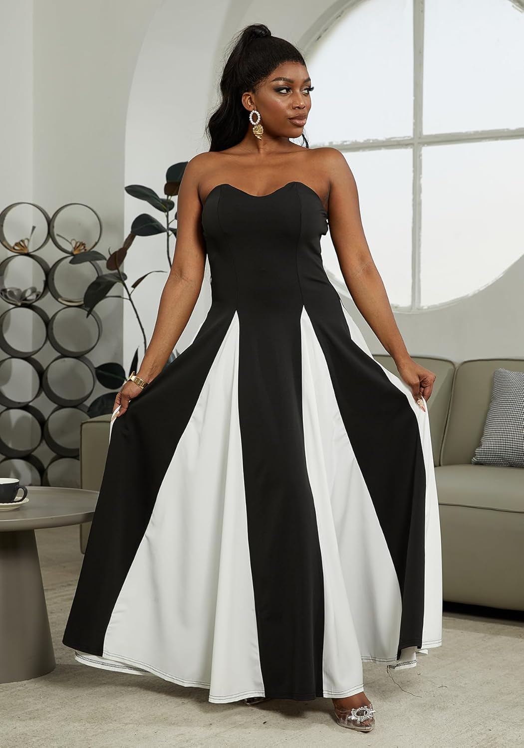 Amelia | Vestido de Máximo Contraste Elegante