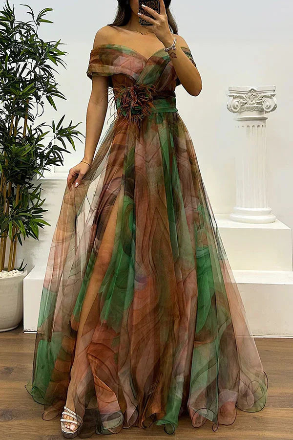 Daniela - Impresionante Vestido Maxi Off Shoulder