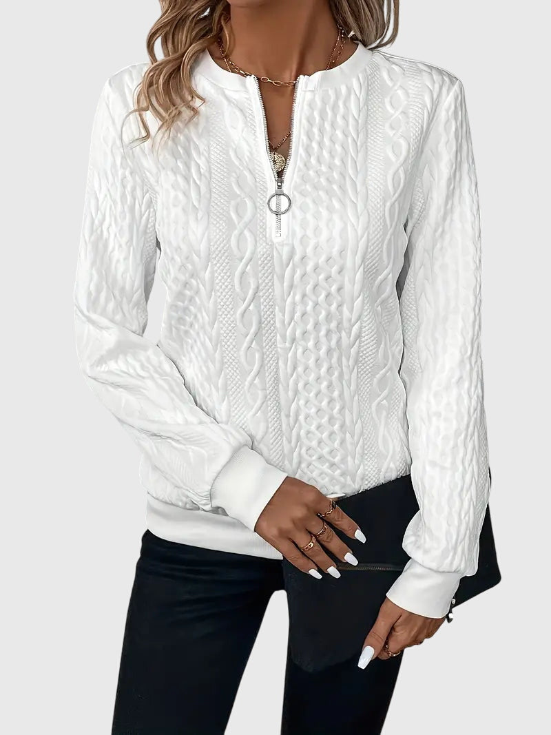Nora | Elegant Half Zip Sweater