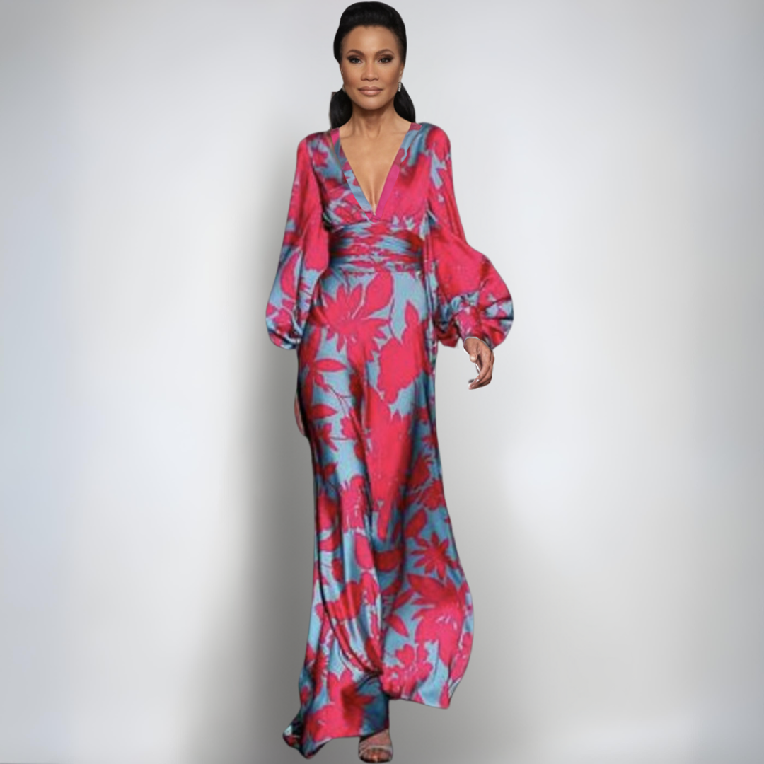 Alisa | Vestido de Satén Elegante con Flores