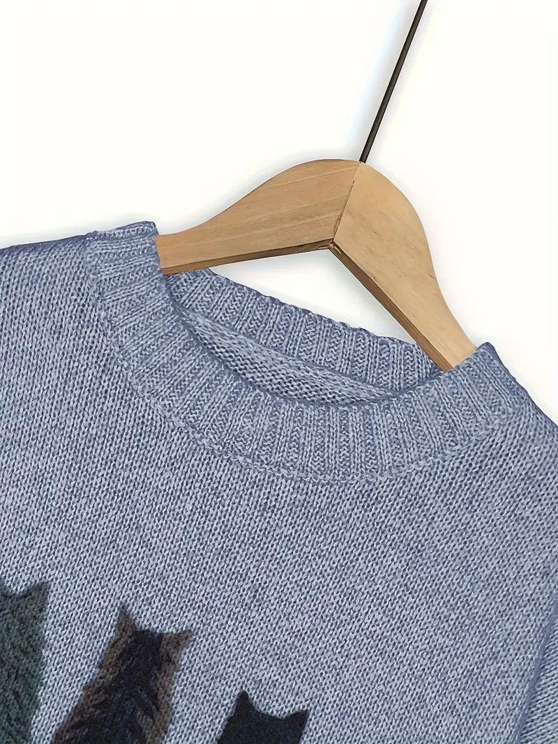 Urvana | Cat Printed Sweater