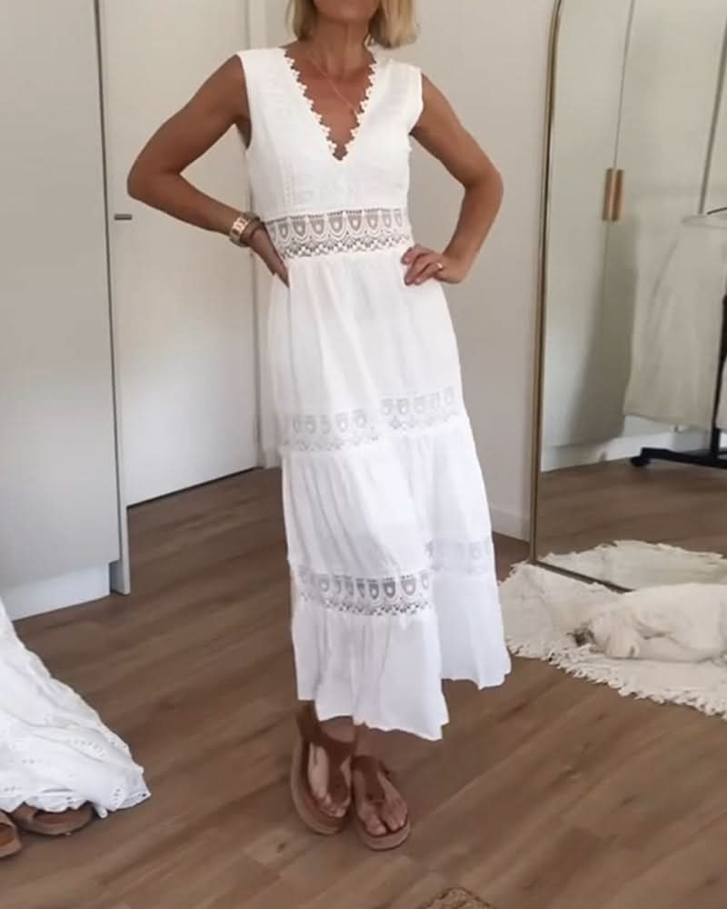 ROSA™ - Vestido de Encaje con Escote en V