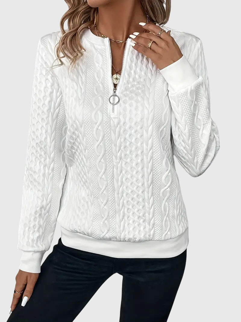 Nora | Elegant Half Zip Sweater