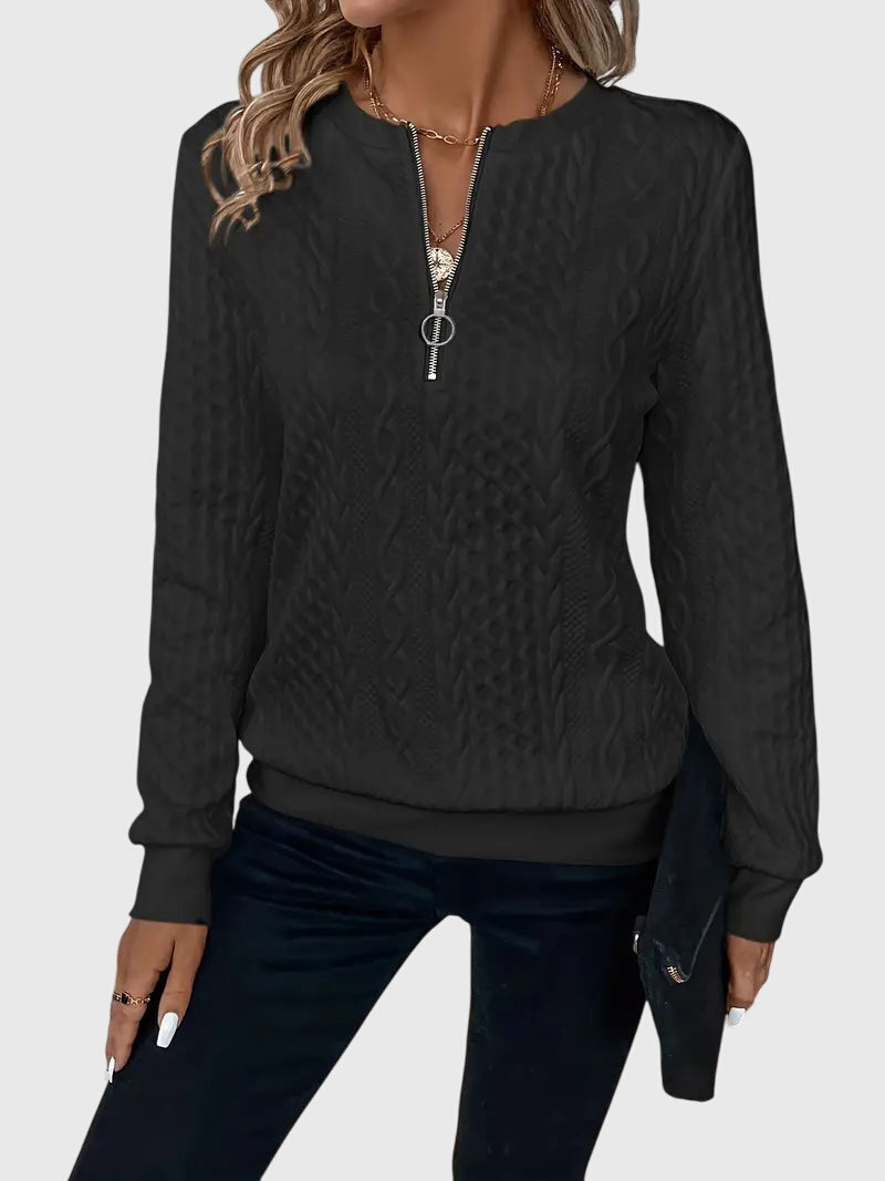 Nora | Elegant Half Zip Sweater