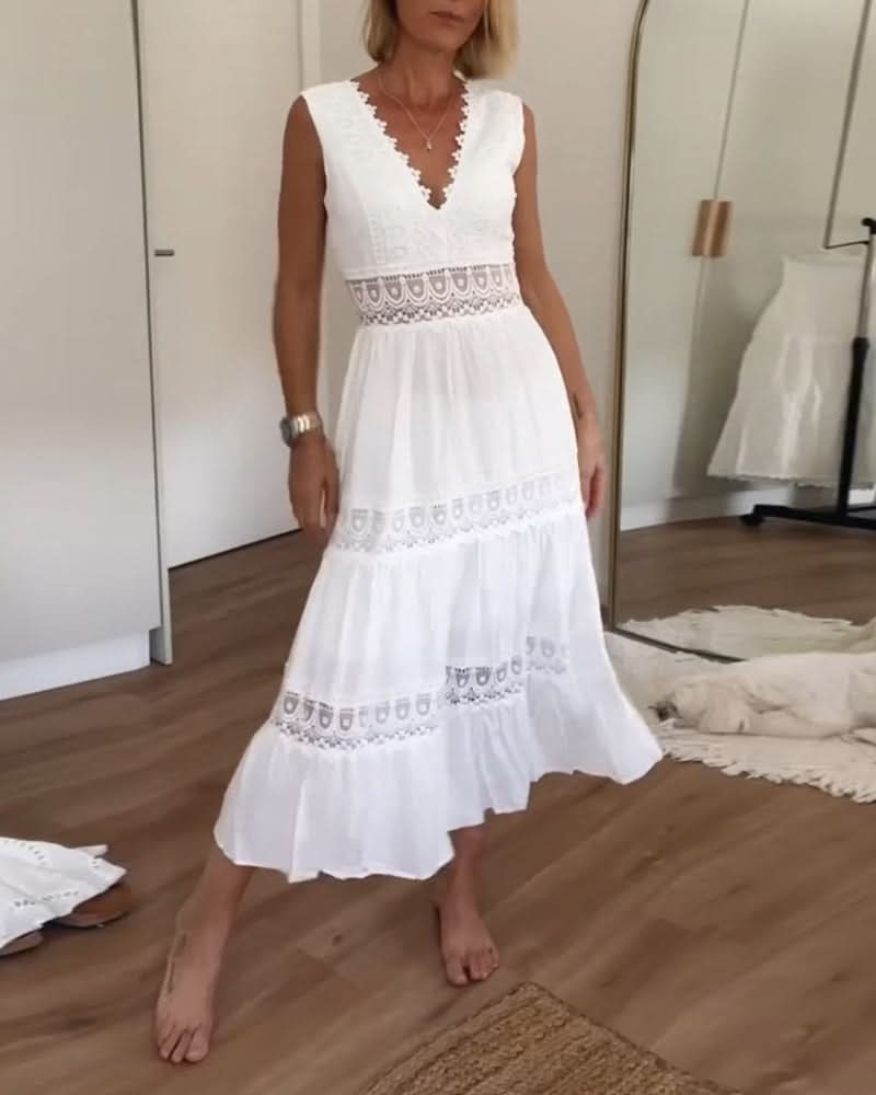 ROSA™ - Vestido de Encaje con Escote en V