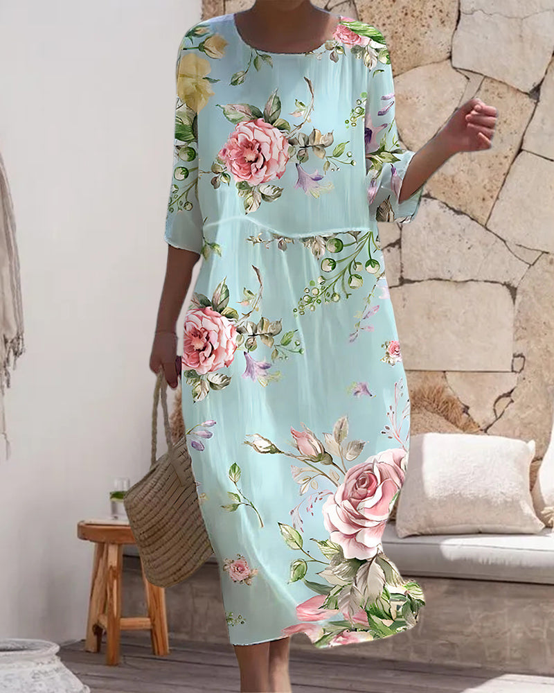 Martha | Vestido Midi con Estampado Floral
